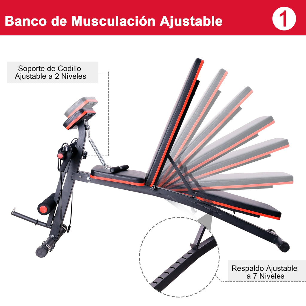 HOMCOM Banco de Pesas Inclinable