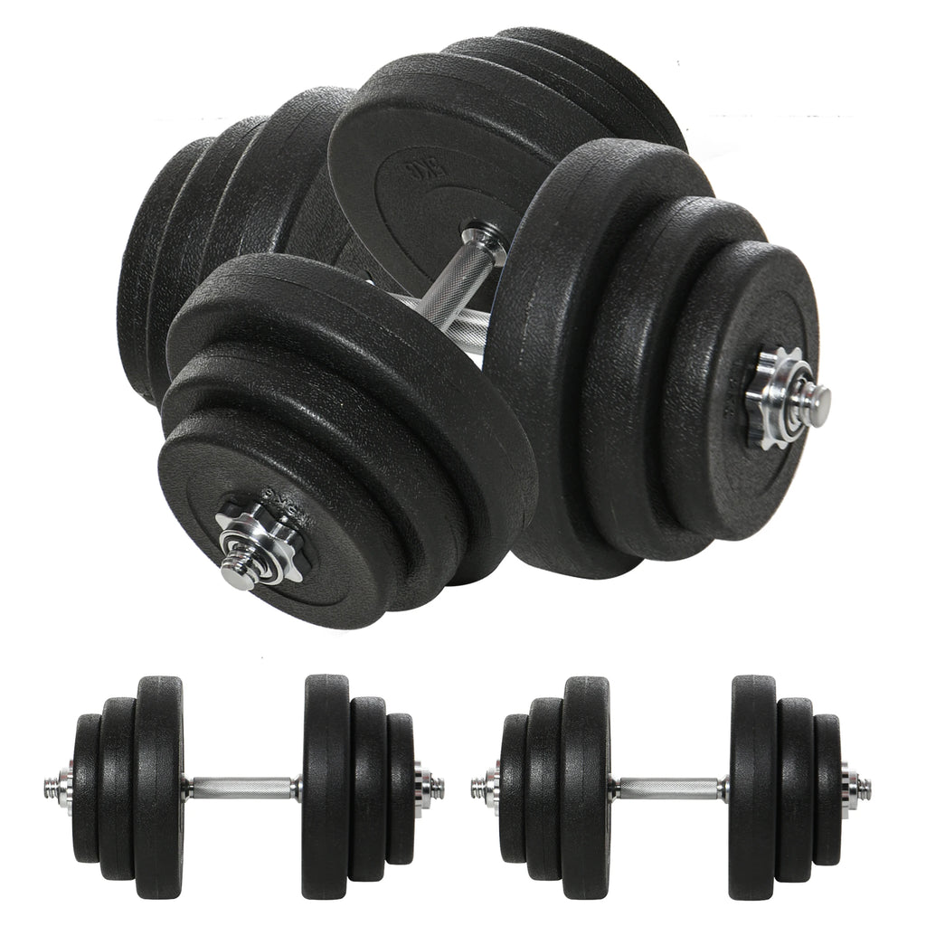 HOMCOM Juego de Mancuernas Pesas de Fitness 40KG Ajustable